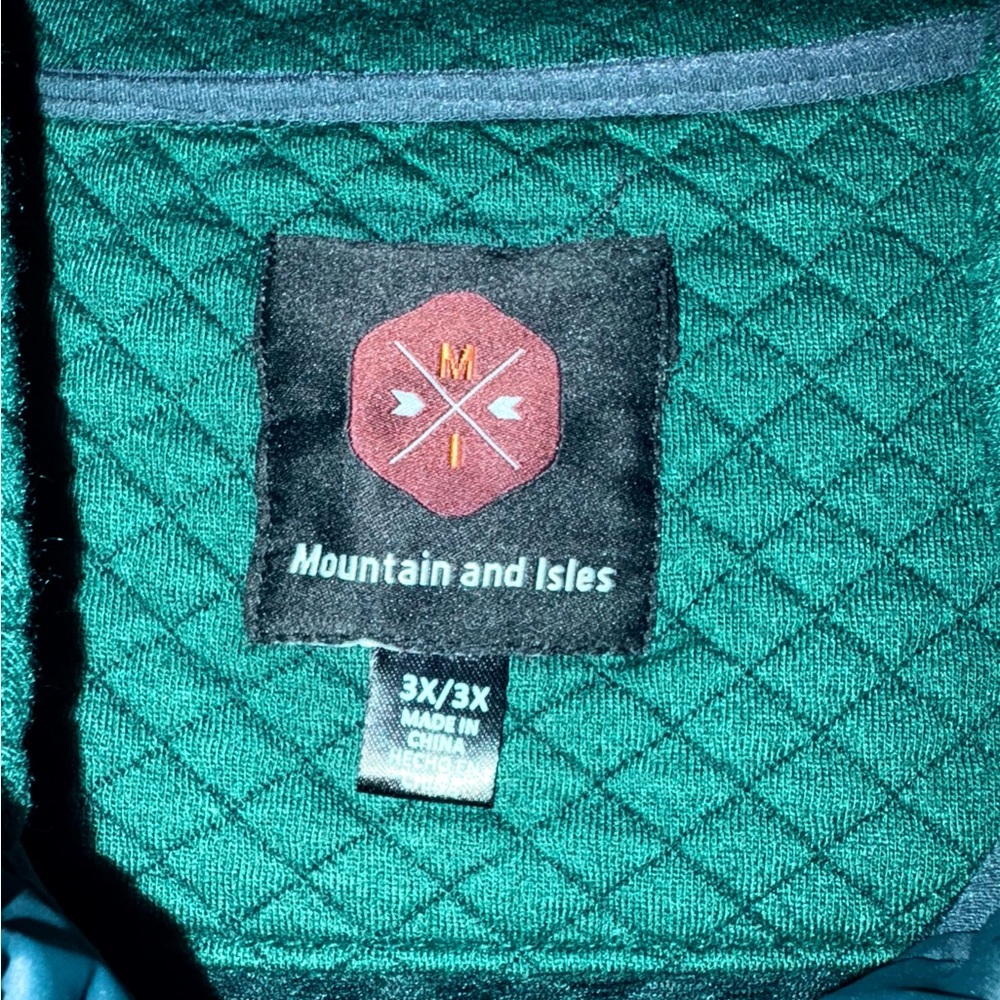 Mountain and Isles NWT Forest Green Quilted Pullover / 2 front pockets. Size 3X - Picture 3 of 7